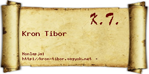 Kron Tibor névjegykártya